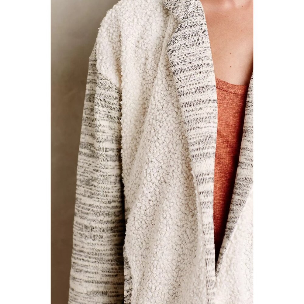 Anthropologie Cozy French Terry Open Front Collard Jacket - Picture 3 of 14